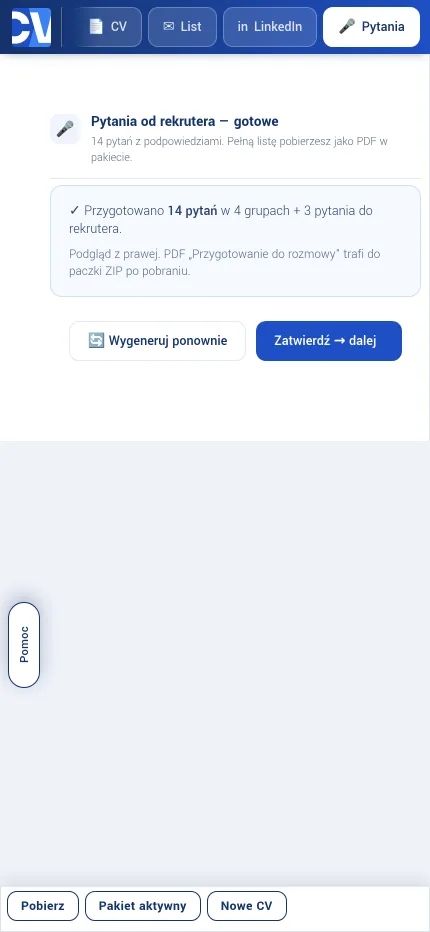 Pytania od rekrutera