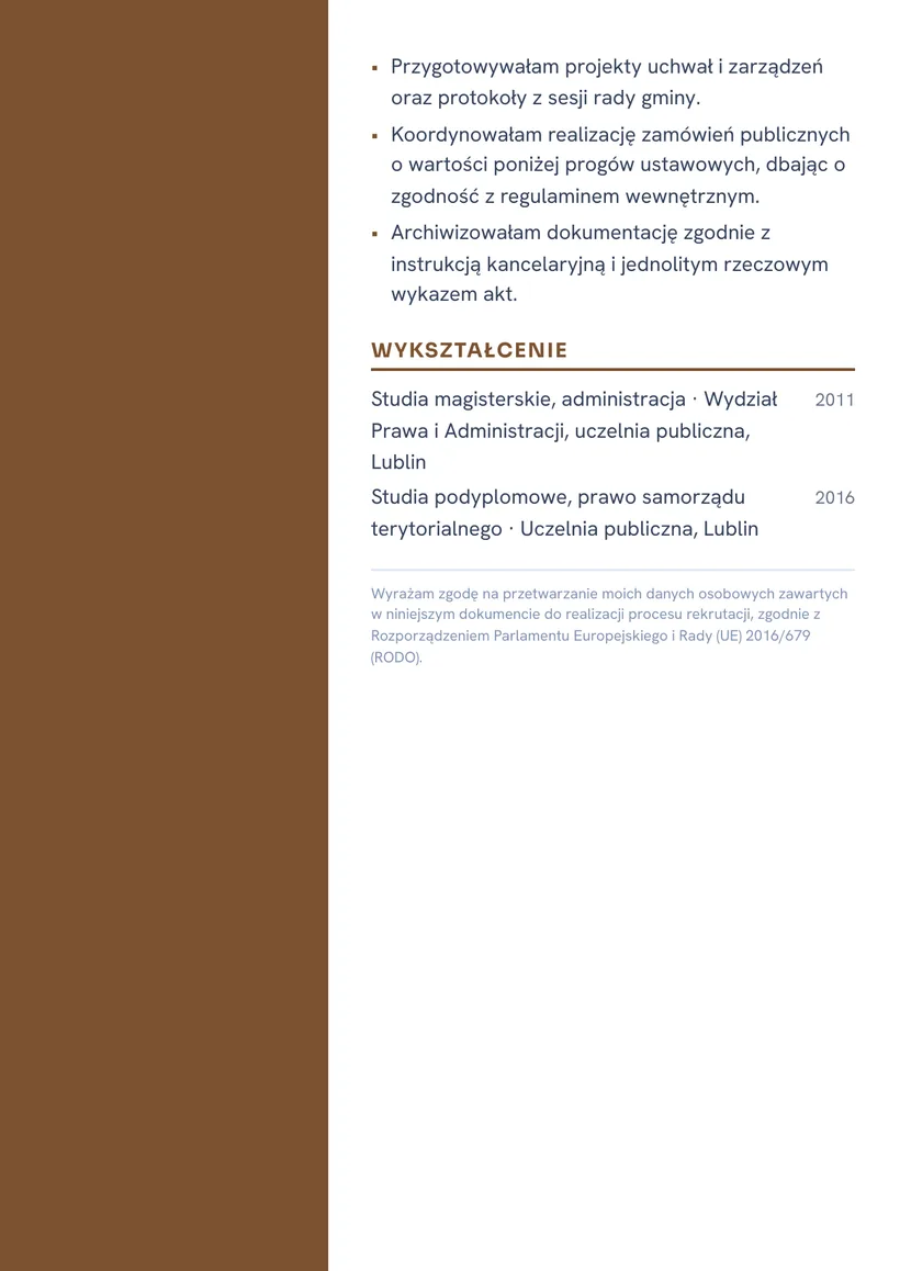 Wzór CV — Urzędnik administracji publicznej — strona 2